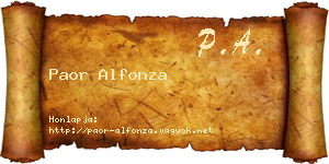 Paor Alfonza névjegykártya